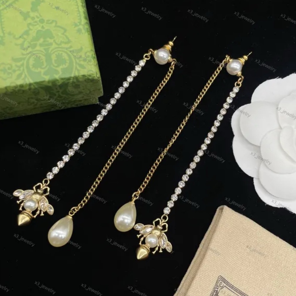 Elegant Gold and Pearl Drop Earrings